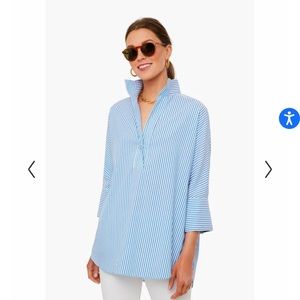Tuckenuck blue stripe willow blouse